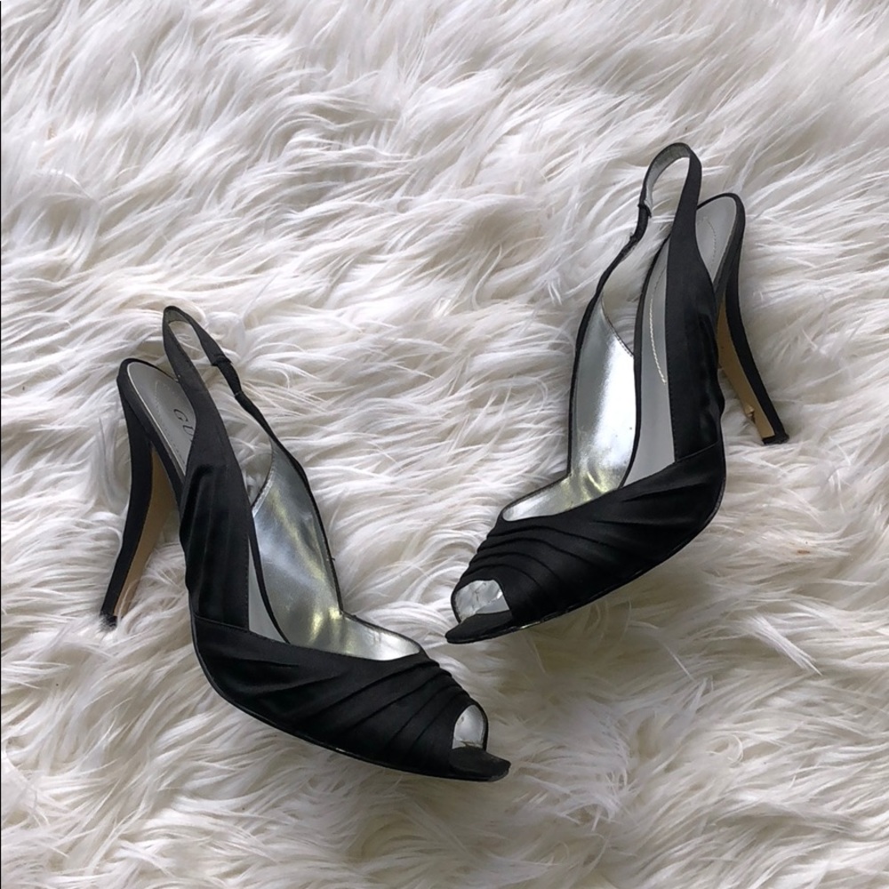 Guess Black satin heels size 8